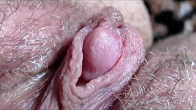amateur homemade big clit throbs through intense orgasm contractions close-up