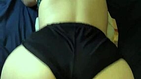 My 18yo perfect white ass pounded hard without pulling down shorts