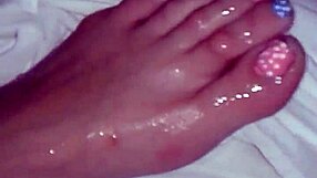 mmm sucking my wifes tasty toes while fucking her wet pussy hard