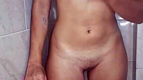 I Touch My Horny Body in Shower and Masturbate Before Bathing