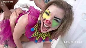 ella nova's clown gangbang with bbc deepthroat and facials