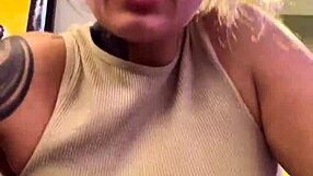 sweaty gym shirt turns see-through on her tits