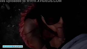 horny latina woods girl pisses then sloppy deepthroats pov