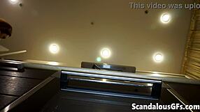 girlfriend's shaved pussy tastes yummy in kitchen pov!!