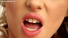 beautiful czech blonde babe gina teases her tight wet pussy with fruits in horny solo masturbation