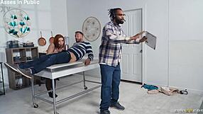 Bodybuilder Redhead Sinatra Monroe Chokes On Cock Then Gets Face Fucked And Facialed