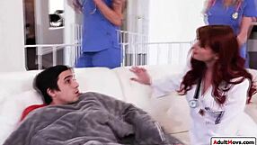 five milf doctors nurses gangbang teen patient with big cocks and shaved pussies
