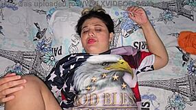 latina blonde stuffs her pussy full of cum from monster cock