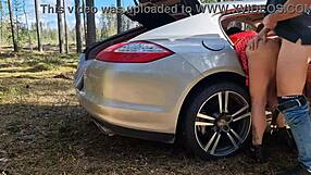 CAUGHT! Big Tits Milf DOGGY Fucked by Monster Cock in Forest!