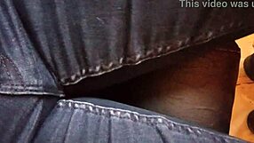 Gretala blues her jeans in sultry brunette mature tease