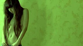 hot girlfriend teases pussy through tight jeans solo