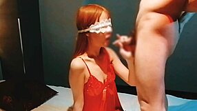 Huge Titted Stepsis In Red Lingerie Sucks Cum Dry Homemade