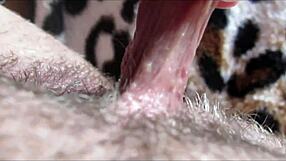 amateur homemade big clit throbs through intense orgasm contractions close-up