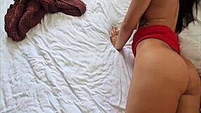 big booty latina stepsis catches me stroking her juicy ass shakes