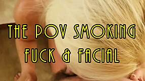 wanna see this pov smoking milf housewife get fucked cum facial closeup