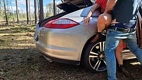 CAUGHT! Big Tits Milf DOGGY Fucked by Monster Cock in Forest!