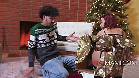 stepmom unwraps her tight ass for stepson's christmas anal pounding