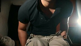 Suggestive Muscular Bodybuilder Strokes Monster Cock