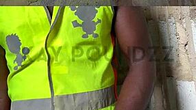 guy unleashes craziest moans jerking monster cock publicly exploding cum