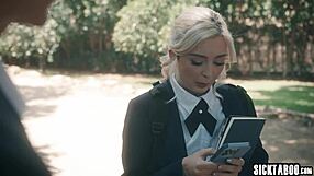 cursed threesome turns hardcore as big ass blonde teen lexi lore takes double penetration in every tight hole