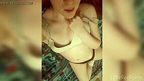 Redhead's Puffy Nipples And Amazing Accent Tease While She Plays With Cute Petite Pussy And Tits