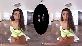 VR Allure: Amari Plays Naughty Games Riding Petite Ebony Pussy
