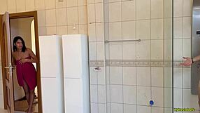 Stepdaughter's tight pussy wrecked in bathroom with piss on face