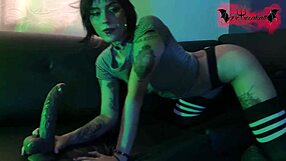 that alien girl gives the sloppiest deepthroat ever caught on cam