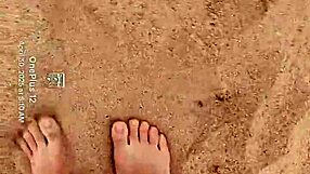 bare feet dig into warm sand for that ultimate sensory fetish thrill!