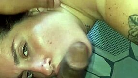 morning blowjob gets sloppy nasty with deep spit?