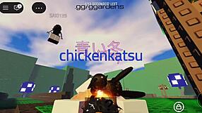 random roblox girl joins big cock threesome fun