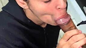 Lovable wife sucks interracial cock til last cum drop sailor style