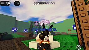 random roblox girl joins big cock threesome fun