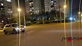 moto boy chases latina flashing big tits through car sunroof!