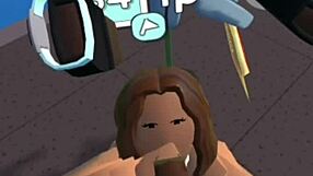 Cute girl hangs out playfully in rec room with her friend