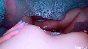 Petite teen with small tits groped and touched in bath