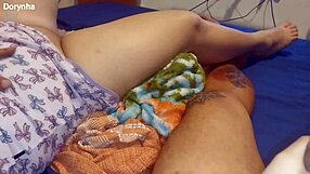 dorynha's brazilian bdsm slave handjobs her master's cock daily in shorts