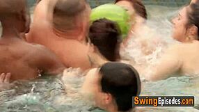 Swinger Pool Party Sparks Softcore Orgy in Red Room