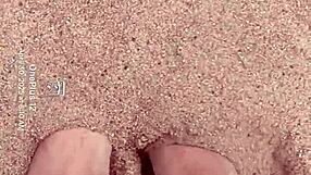 bare feet dig into warm sand for that ultimate sensory fetish thrill!