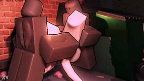 Bratty white femboy's shaved hole gangbanged deep by two monster black cocks in alley