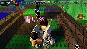 random roblox girl joins big cock threesome fun