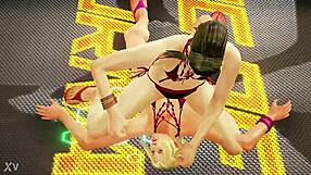 Nina crushed under mature latina's dominant lesbian pounding fury