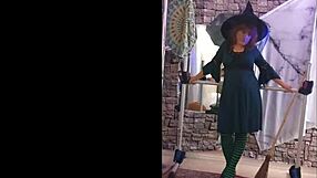 hotwife steffi dresses as witch and sucks cock homemade halloween