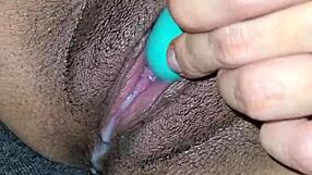 Cum Oozes From Latina Wife's Tight Pussy During Masturbation