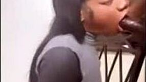 stepbrother gets intense blowjob from keisha minaj with 11 inch cumshot