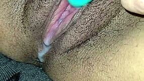 Cum Oozes From Latina Wife's Tight Pussy During Masturbation
