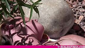 Blonde Teen 18+ Fingers Dripping Pussy Hard In Public Outdoors