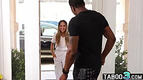 petite asian milf linda lan kneels massaging bbc before deepthroating and riding it hard