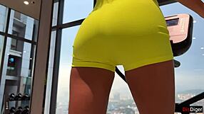 skinny gym girl rides cock post-workout craving facial cumwalk