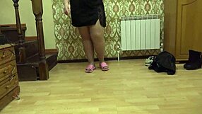 hey check out this curvy milf pawg trying shoes on plump nylon legs foot fetish fun